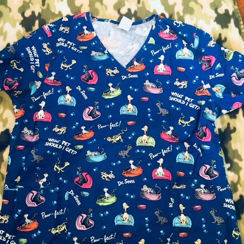 Dr.Seuss scrub top